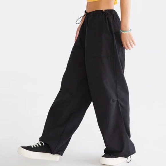 Aeropostale Baggy Parachute Y2K Pants Black Streetwear Cotton & Nylon XXL 2XL - Picture 2 of 16